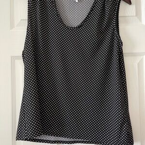Morgan Taylor Black and White Polka Dot Tank Top